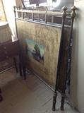 Pair of Twin Antique Headboards or use them together as a daybed.  Handpainted landscapes and heavy brass detail 275. each 