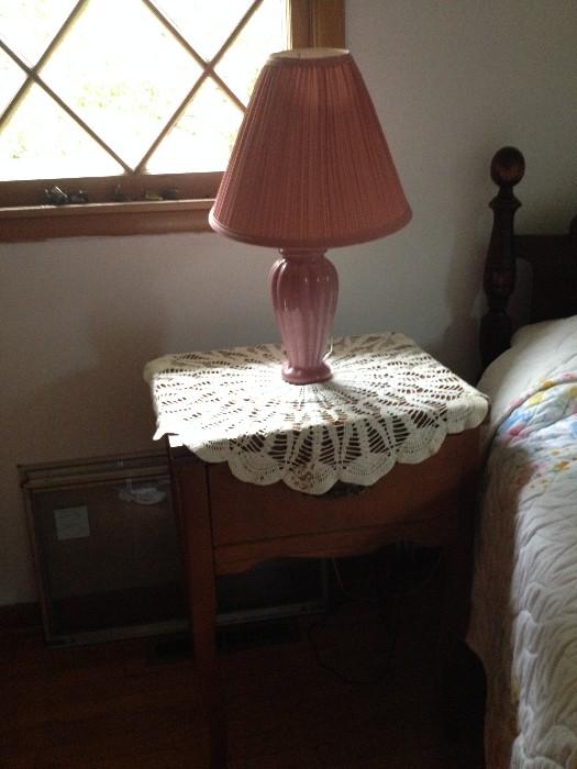 Lamp, doilie