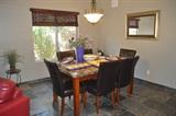 formal dining set w/ six chairs, wall mirror