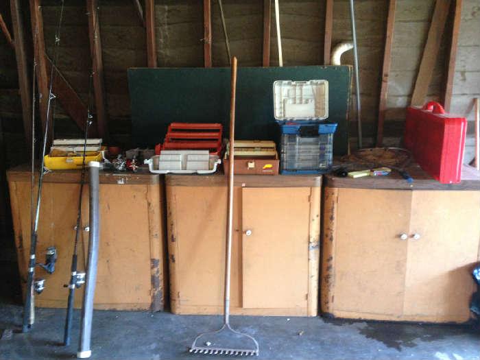 Fishing Items, Metal Storage Cabinets