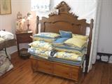 Eastlake Bed, antique cedar chest 