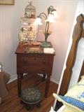Antique two drawer side table