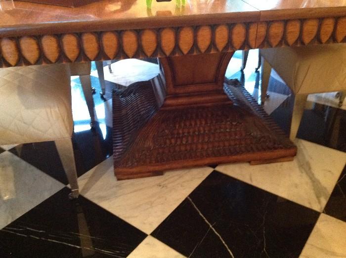 Tuscan Style Square Dining Table w/ Leaf - Detail