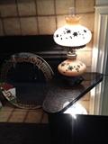 Antique style mirror and gone with the wind style lamp