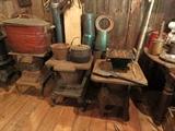 Copper Boiler w Cover, 3 Cast Iron Wood Burning Stoves 