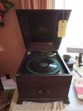Victor Victorola Record Machine Mahogany Cabinet