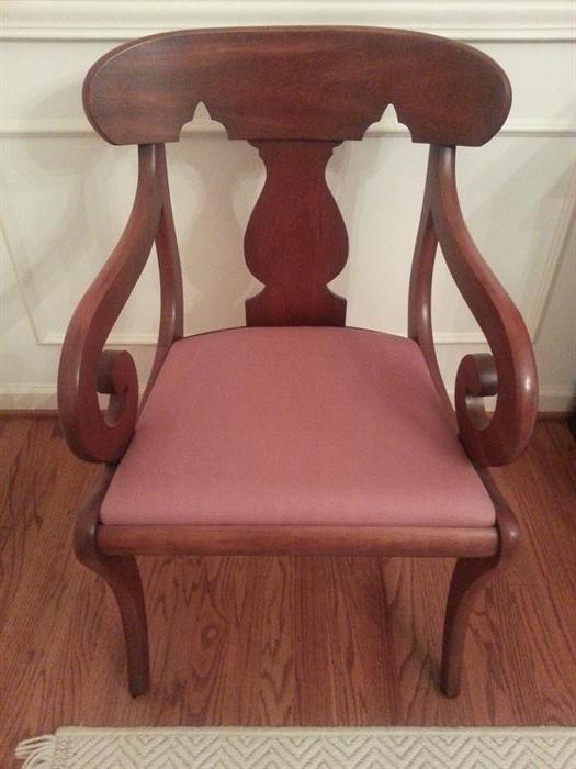 Henkel Harris cherry Federal style arm chair matching dining room table.