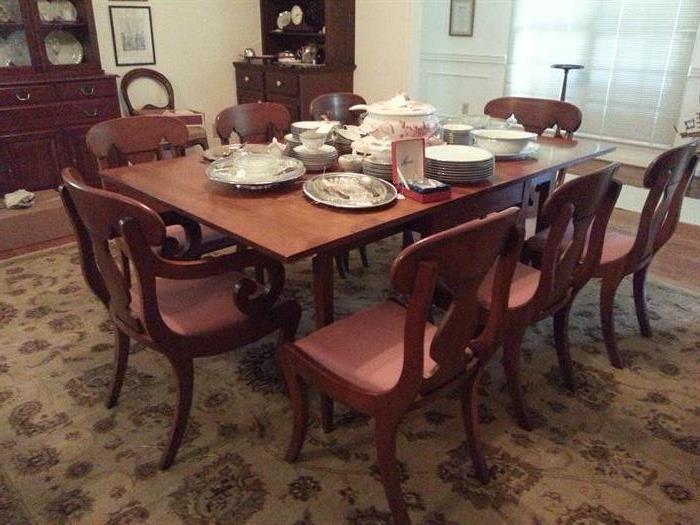 Henkel Harris Dining Room Table and eight chairs.