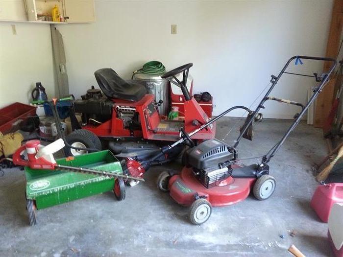 Toro riding lawn mower IS SOLD, Toro Push mower, Craftsman 4 Cycle Speed Start Weed Eater, Electric Little Wonder hedge trimmer
