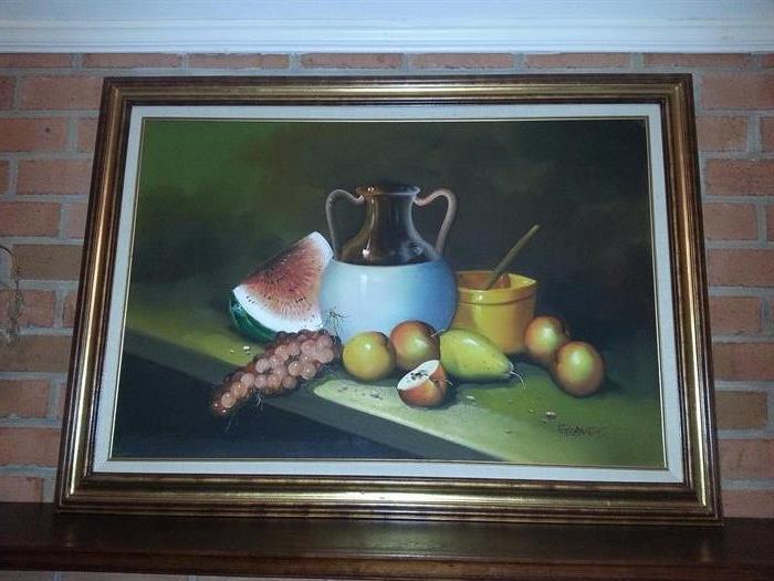 Still Life oil painting. Signed by Graves