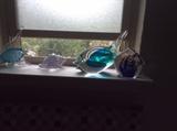 Colored glass fish. 