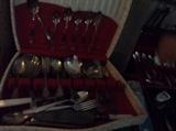 Old silver plate sets of flatware 