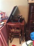 Singer sewing machine and chair