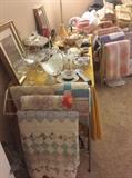Old quilts, milk glass, and more 