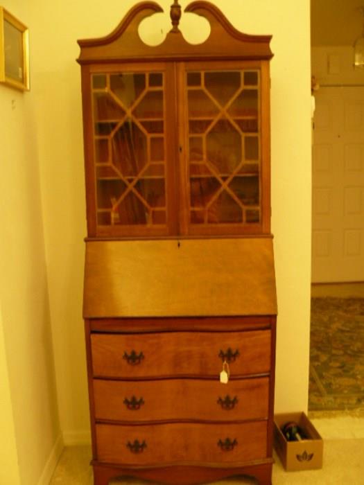 secretary with shelves and drawers