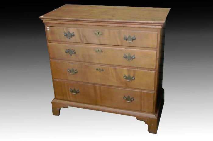 American 18th C. Maple Graduated Chest of Drawers