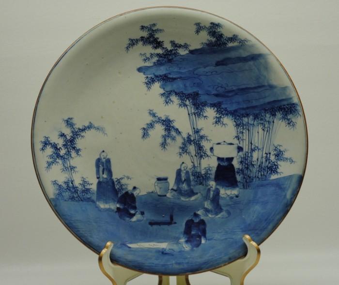 Antique 1900s Blue and White Japanese Imari Charge