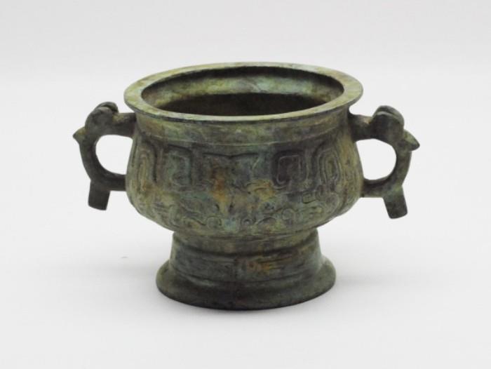 Antique Ming Dynasty (1368-1644) Bronze Handled Censor