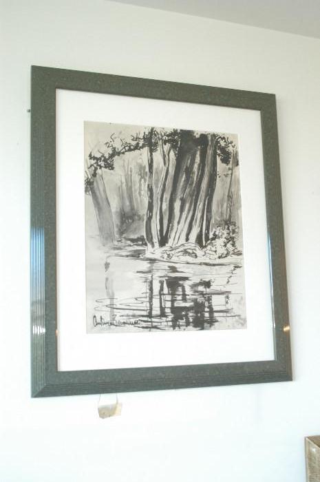 3 Framed Ink Studies by Antimo Beneduce 