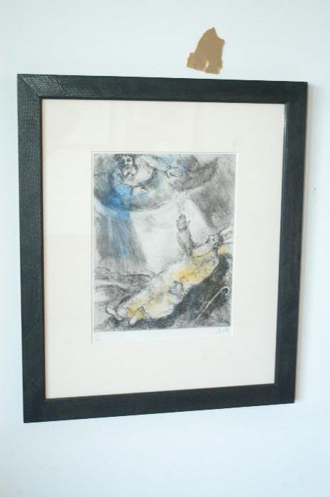 Marc Chagall Lithograph "Moses dies in sight of the promise land which he was not to enter" Signed and numbered 67/100