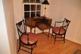 Antique writing table with gorgeous side chairs