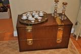 Vintage Henredon 2 Drawer chest with brass straps