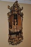 Large gold guilded brass and black mirror