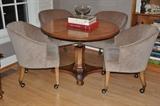 Fantastic Drexel lift game table and 4 suede chairs