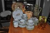 Very pretty dish set made in Italy with vintage glassware