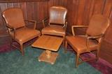 Fantastic vintage Stow Davis leather desk chairs