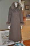 Beautiful wool and fur taupe coat
