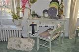Hand painted vintage desk and stool