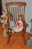 Vintage Rocker with vintage doll