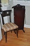 Mahogany side chair and men's valet