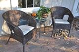 Brown wicker chairs