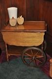 Lovely vintage tea cart with removable glass tray