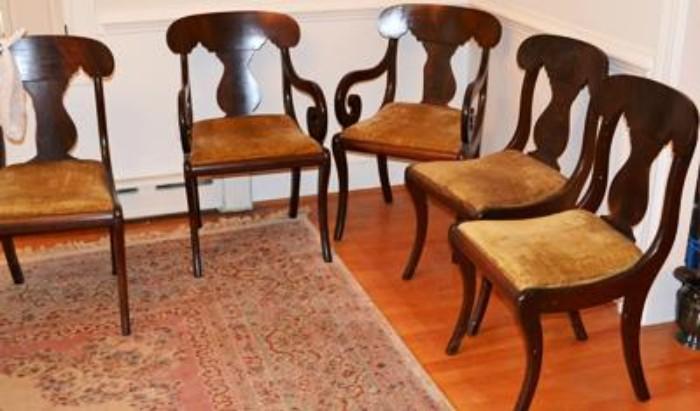 5 possibly BIGGS chairs, 2 need work pieces present