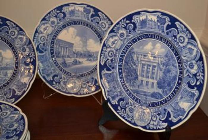 12 Columbia U plates, each different, 1 with hairline, others in good condition