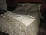 custom bedding with Schmacher fabric