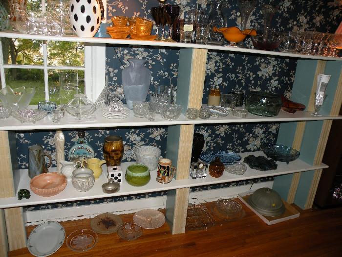 Vases, Crystal, Wine Glases, Ceramics from boxes in storage