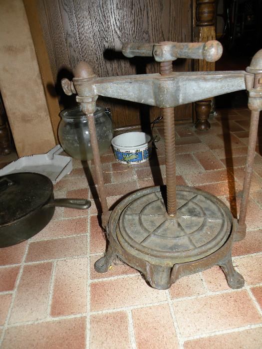 Antique Cast Iron fruit press