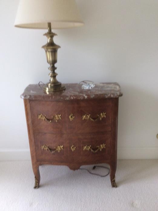 "Made in France" Bombay small chest with marble top. 