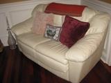 White Leather Loveseat
