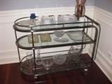 Glass & Chrome Serving Cart