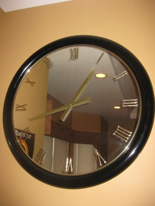 Very Large Mirrored Wall Clock