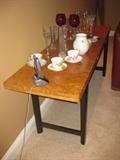 Fabulous Designer Burlwood Buffet Flip Table