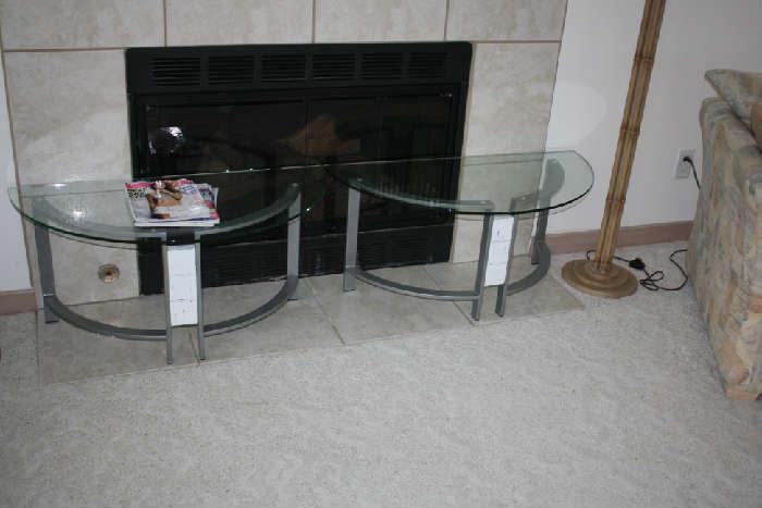 GLASS TOP LAMP TABLES