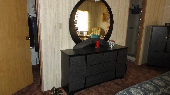 60" Ashley dresser with round mirror