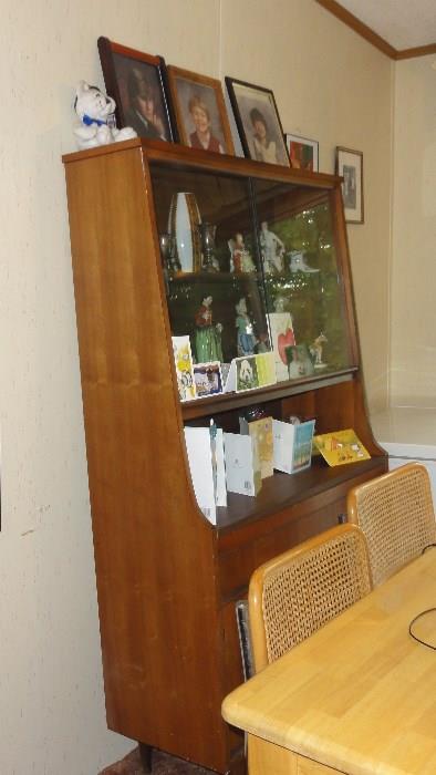 37" x 66" Hutch with glass enclosed and open shelvesq