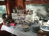Another assortment of dishes, silver plate.